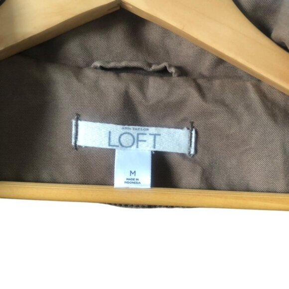 Loft 100% Cotton Military Coat Jacket Size M Brown Classic - Picture 7 of 9